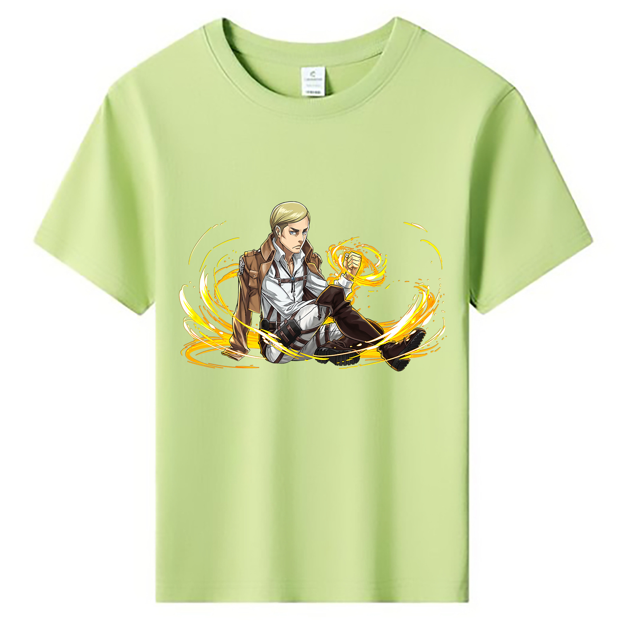 （画像用） 進撃の巨人 エルヴィン・スミス Attack on Titan Erwin Smith 綿100％キッズTシャツ（フロントプリント）